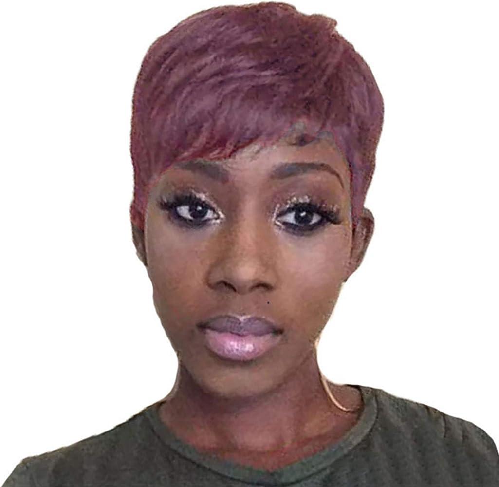 Andongnywell Ladies Hair Short Cut Wigs with Bangs for Black Women Human Hair Glueless Lace Wig for Women - Generic  - Chipi Online