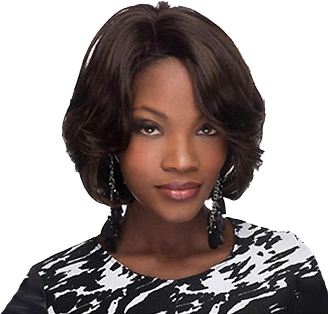 Andongnywell Short Afro Curly Wigs with Bangs for Black Women Short Curly Wavy Human Hair Wigs Density - Generic  - Chipi Online