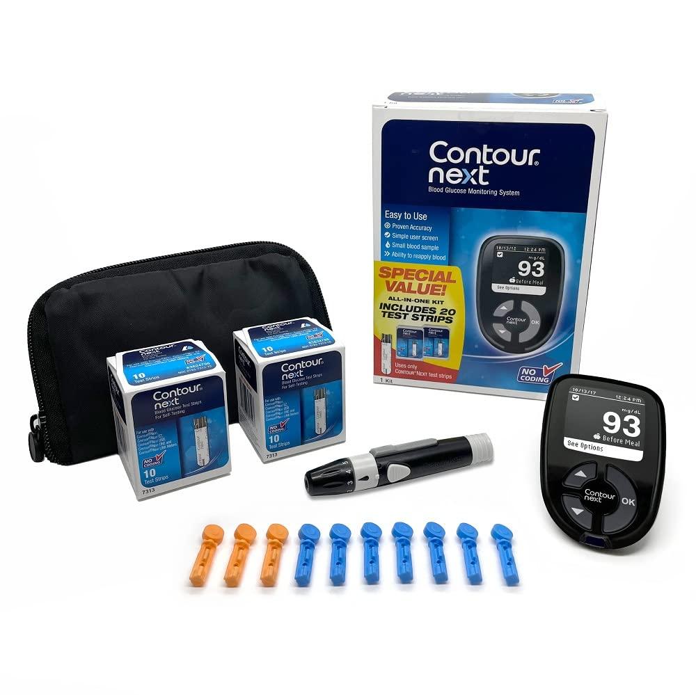 The Contour Next Blood Glucose Monitoring System All-in-One Kit for Diabetes - Ascensia - Chipi Online