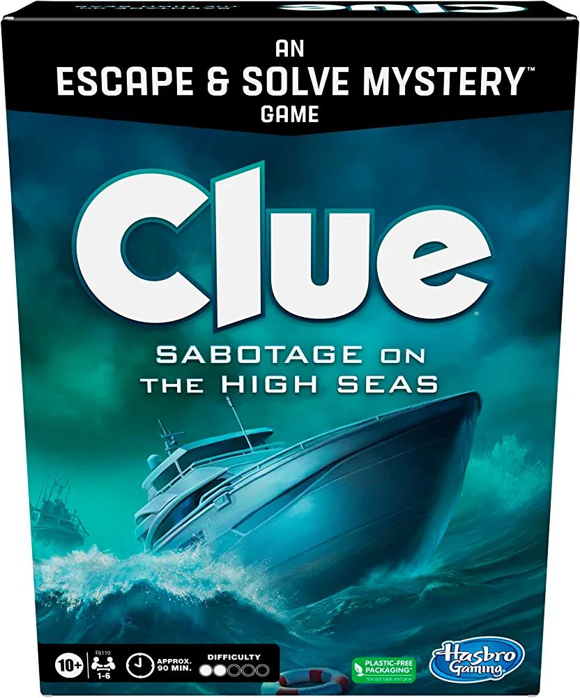Clue Board Game Sabotage on The High Seas, Clue Escape Room Game, Murder Mystery Games, Cooperative Family Board Game, Ages 10 and up, 1-6 Players - Clue Store - Chipi Online