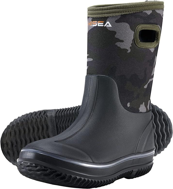 HISEA Kids Rain Boots for Boys Girls, Waterproof Insulated Rubber Neoprene Boots,  - Hisea Store - Chipi Online