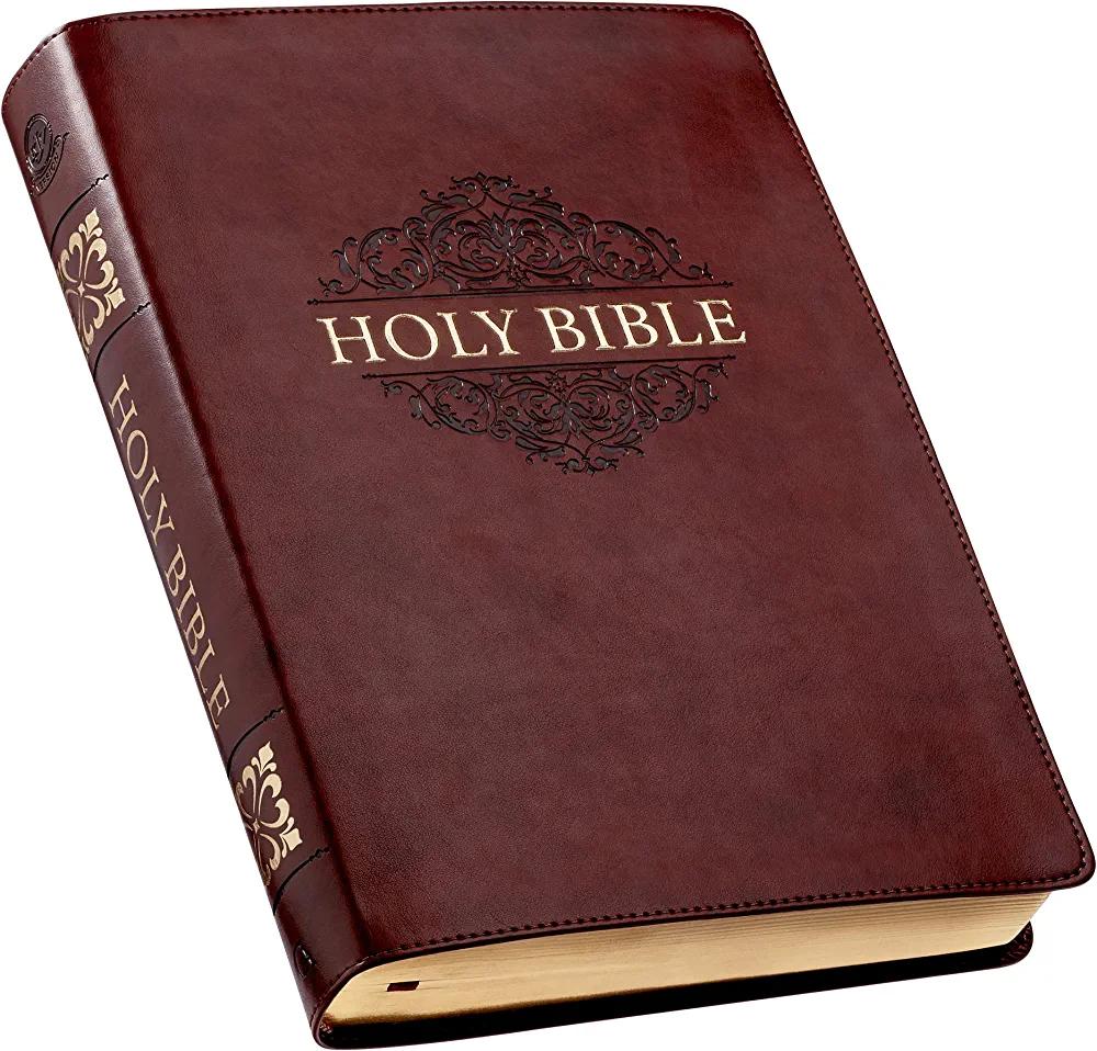 KJV Holy Bible, Super Giant Print Faux Leather Red Letter Edition - Ribbon Marker, King James Version, Chestnut Brown - KJV HOLY BIBLE - Chipi Online
