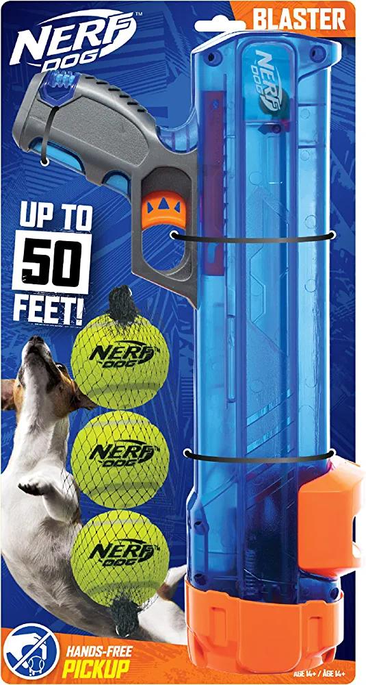 Nerf Dog Compact Tennis Ball Blaster Gift Set with 3 Balls, Great for Fetch, Hands-Free Reload - Nerf Dog Store - Chipi Online