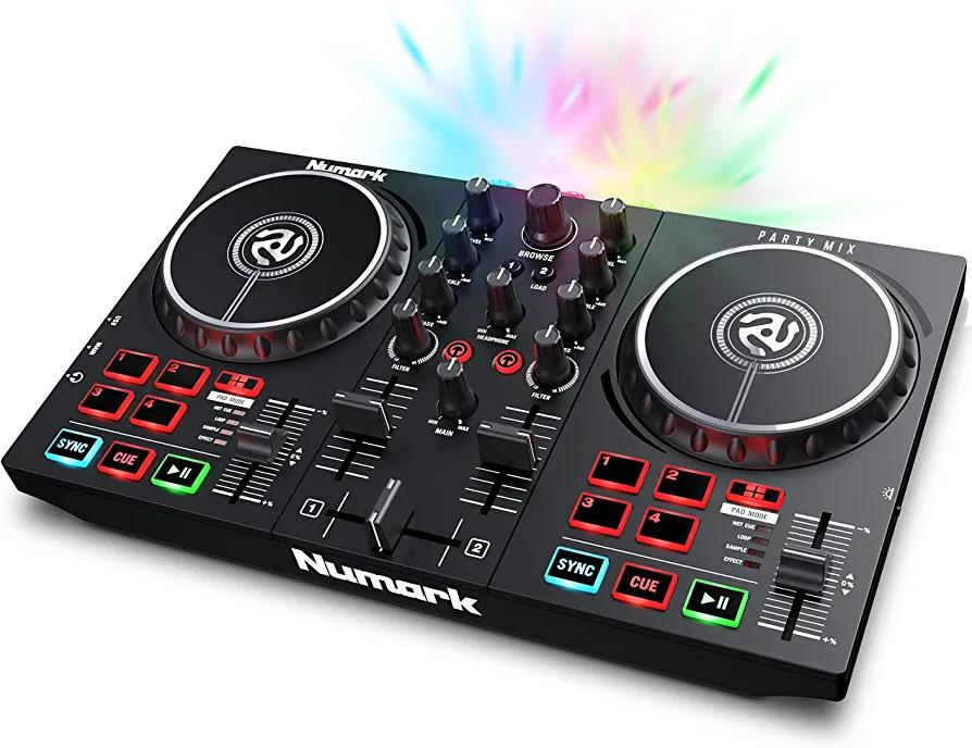 Numark Party Mix II - DJ Controller with Party Lights, DJ Set with 2 Decks, DJ Mixer, Audio Interface and USB Connectivity + Serato DJ Lite - Numark - Chipi Online