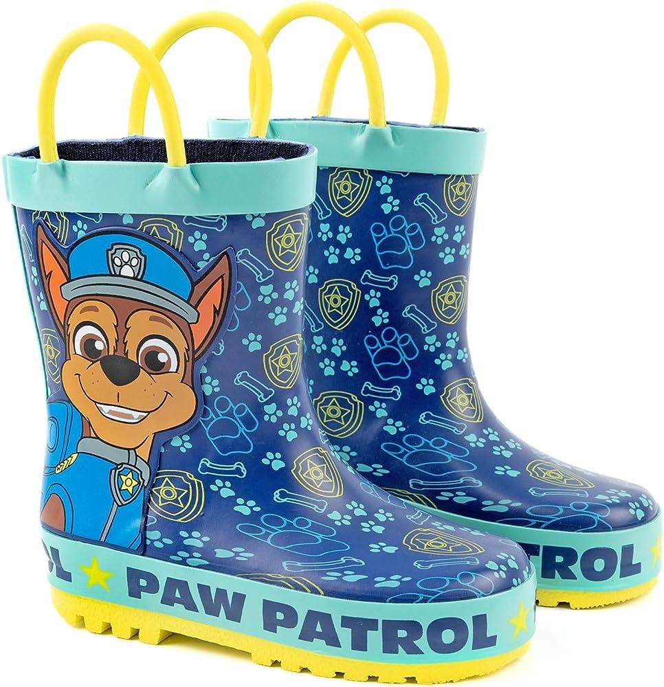 Paw Patrol Wellies Boys Kids Toddlers | Chase Rescue Pups Police Cop Wellington Boots | Water Resistant Walking Shoes - Paw Patrol  - Chipi Online