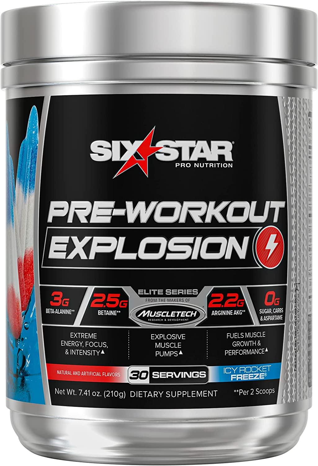 PreWorkout Energy Powder Drink Mix | Pre Workout Powder for Men & Women (30 Servings) - Six Star - Chipi Online